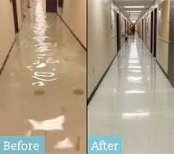 Before Water Damage restoration Cleanup – Flooded Building Corridor