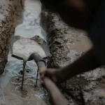 Damaged wet surface caused by water leakage and moisture problems