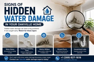 Water damage warning signs inside an Oakville home